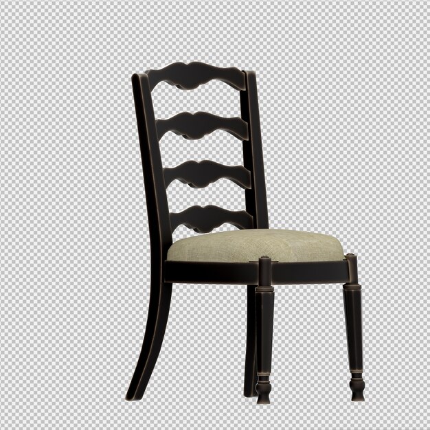 PSD silla isométrica render 3d