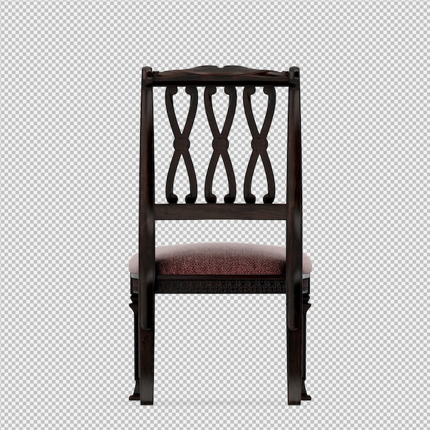 Silla isométrica render 3d