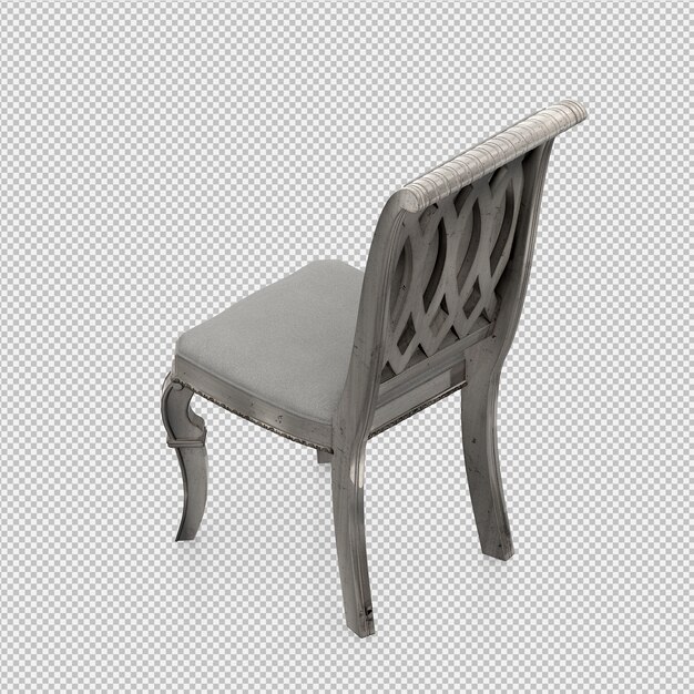 Silla isométrica render 3d