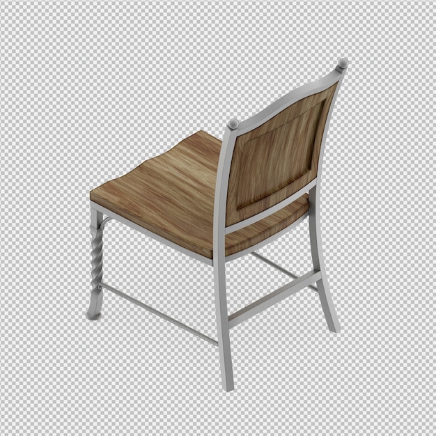 Silla isométrica render 3D