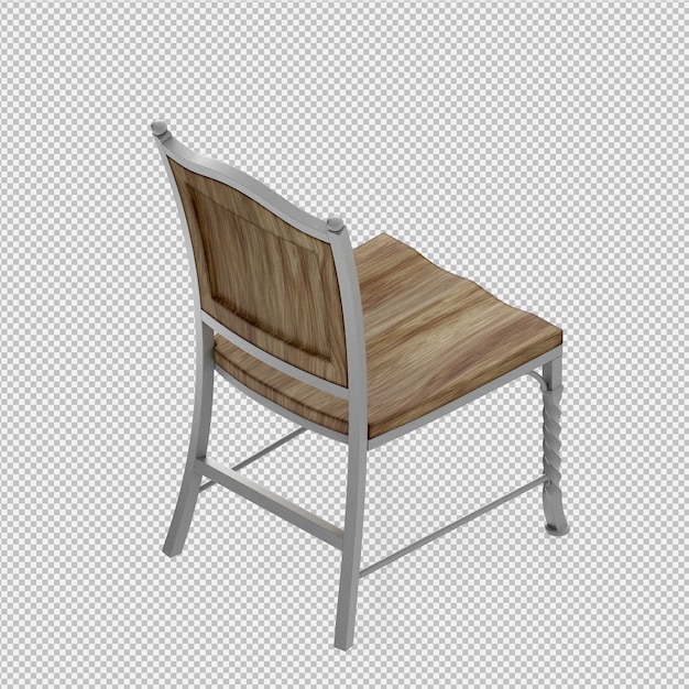 Silla isométrica render 3d