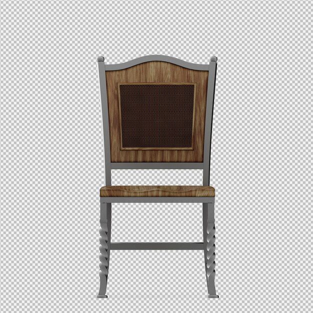 Silla isométrica render 3D