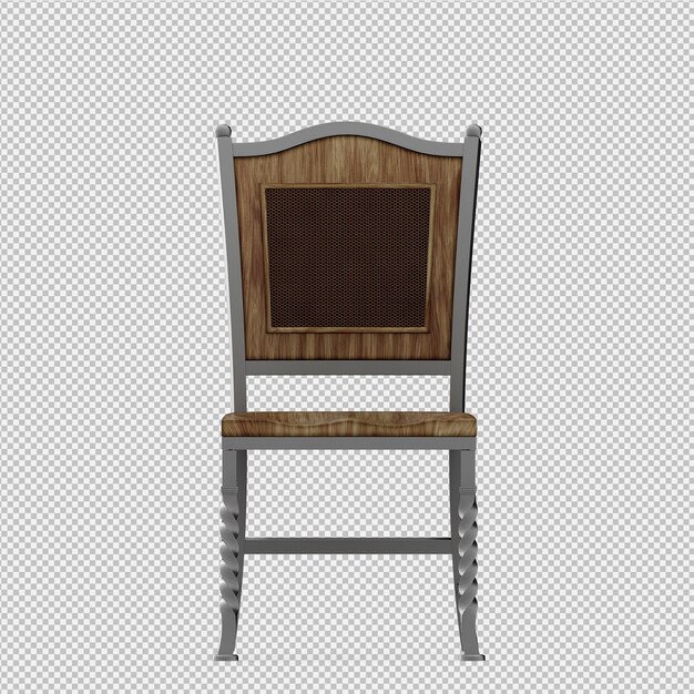 PSD silla isométrica render 3d