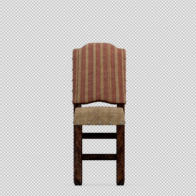 Silla isométrica render 3d