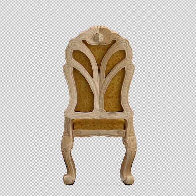 Silla isométrica render 3D