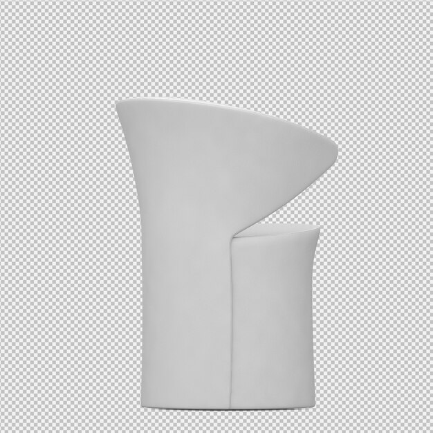 Silla isométrica render 3d