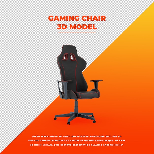 Silla de juego roja y negra modelo aislado 3d