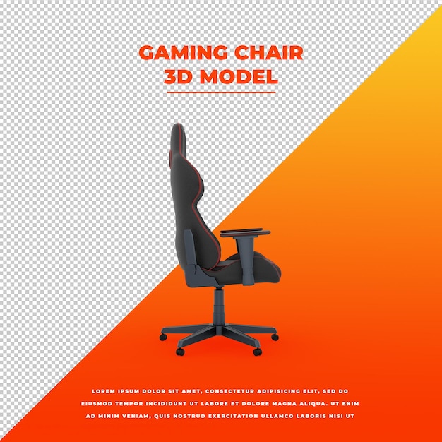 silla de juego roja y negra modelo aislado 3d