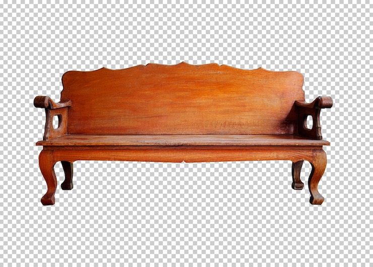 PSD silla de madera aislado fondo de transparencia