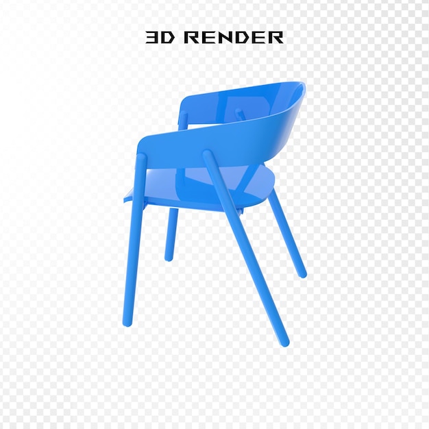 Silla de madera clásica renderizado 3d sobre fondo transparente psd