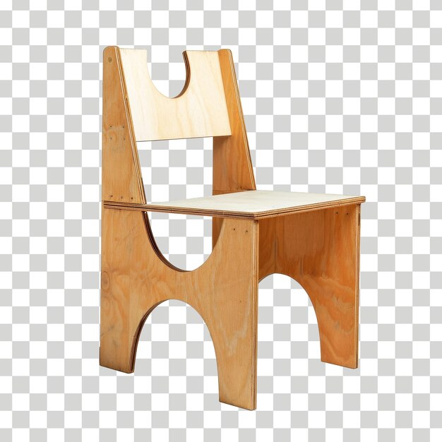 silla de madera con fondo transparente