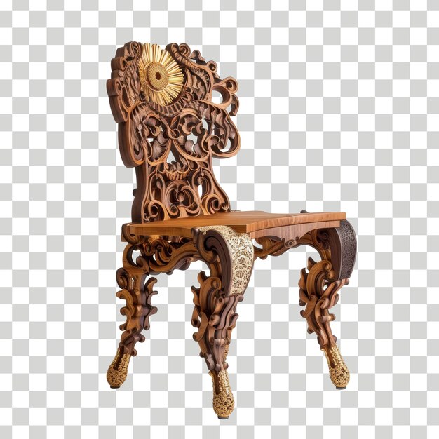 silla de madera con fondo transparente