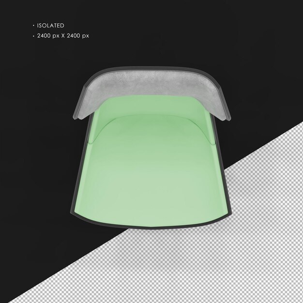 Silla de madera moderna y sencilla de color verde excéntrico y realista aislado