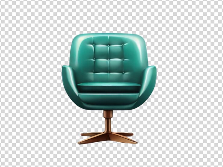 PSD silla de madera sobre un fondo transparente