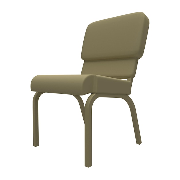 PSD silla marrón pastel, plástico, madera, hierro, diseño moderno. objeto visible en el lado frontal izquierdo