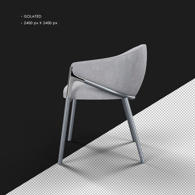 Silla de metal moderna de hierro aplastado realista aislada Vista lateral izquierda