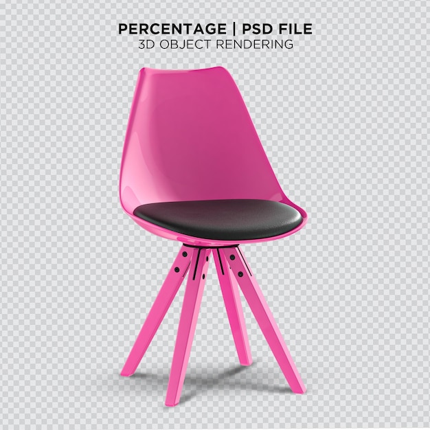 Silla moderna 3d Silla de comedor Color rosa aislado