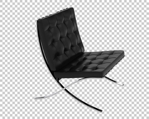 Silla moderna de cuero negro de mediados de siglo