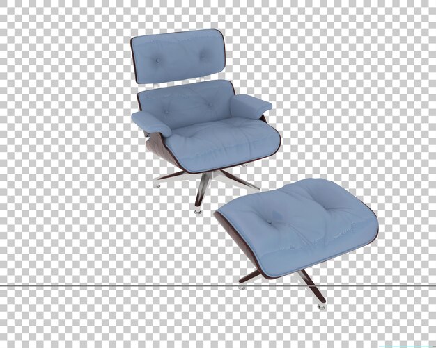 Silla moderna de mediados de siglo y otomana