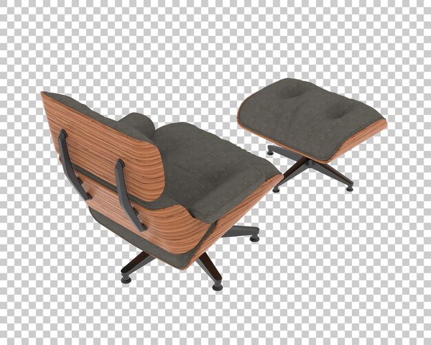 Silla moderna de mediados de siglo y otomana