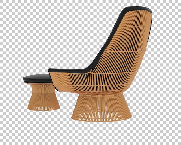 Silla moderna de mediados de siglo con otomano