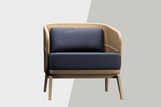 Silla moderna en renderización en 3D