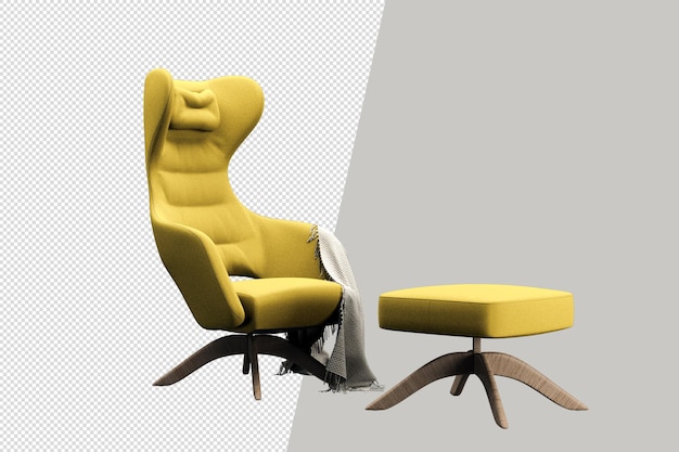 Silla moderna en renderizado 3d