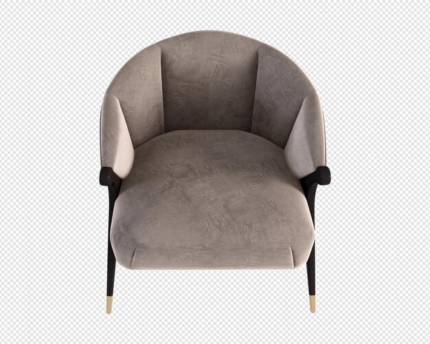 Silla moderna en representación 3d aislada
