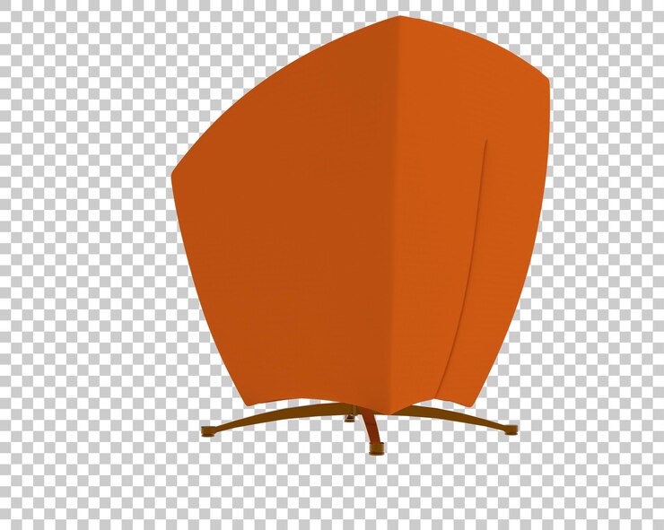 PSD silla naranja moderna de mediados de siglo