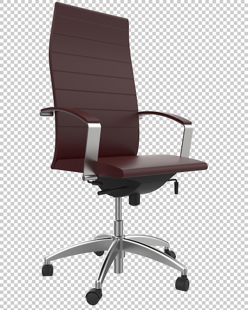 Silla de oficina aislada sobre fondo transparente Ilustración de renderizado 3d