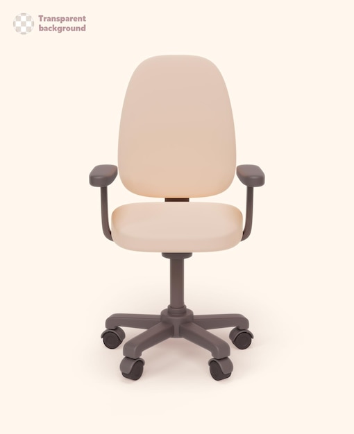 Una silla de oficina beige con los brazos en alto y el número 1 en el respaldo.
