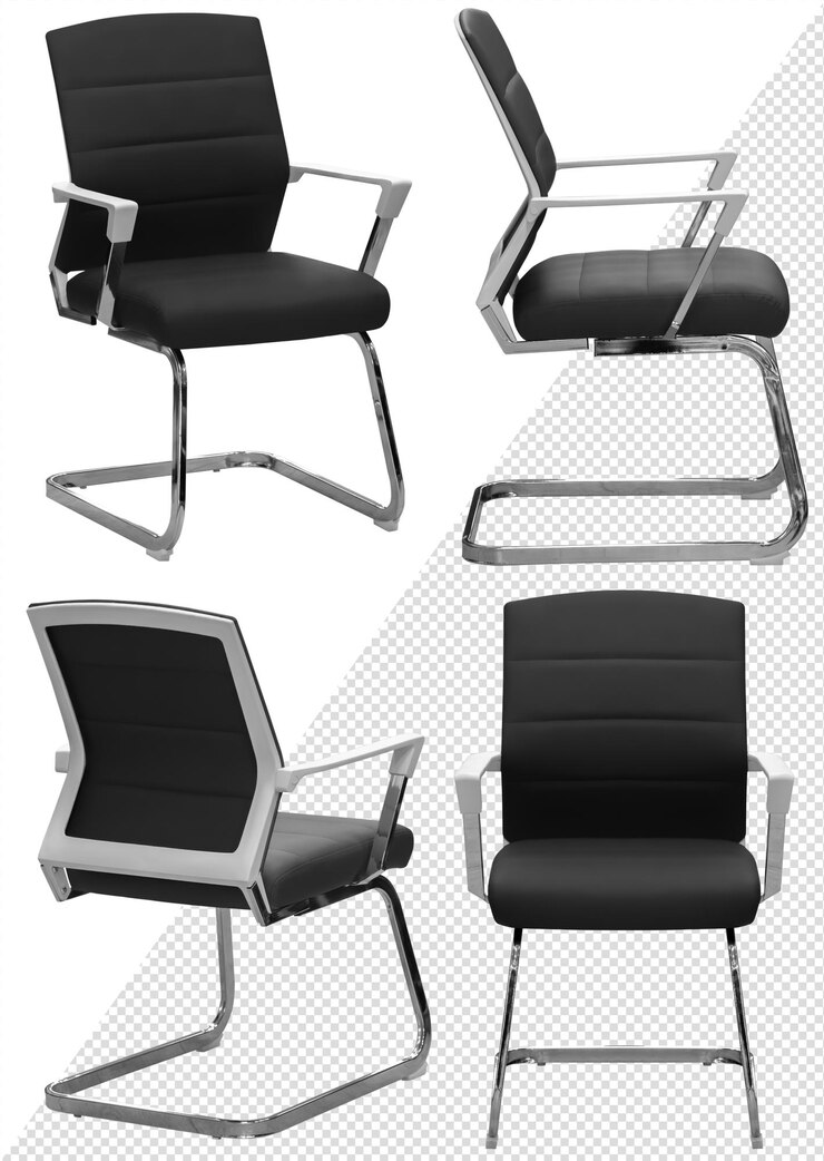 Silla de oficina Elemento interior Aislado del fondo Desde diferentes ángulos
