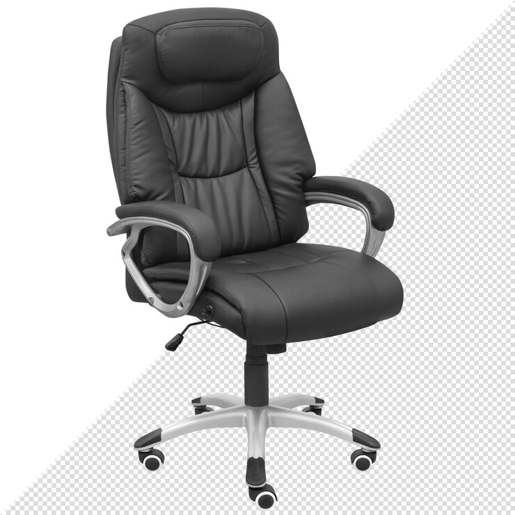 Silla de oficina negra. Aislado del fondo.