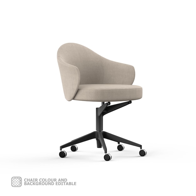 Silla de oficina de tela moderna en renderización 3D aislada