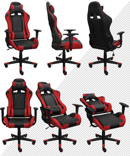 PSD silla de ordenador gaming con ajuste. aislado del fondo. elemento interior