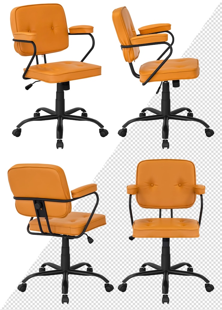 Silla para ordenador de oficina. Aislado del fondo. Vista desde diferentes lados