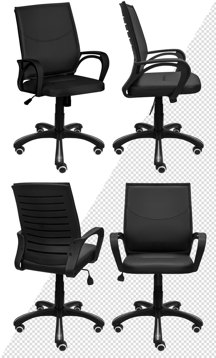 Silla para ordenador de oficina. Aislado del fondo. Vista desde diferentes lados