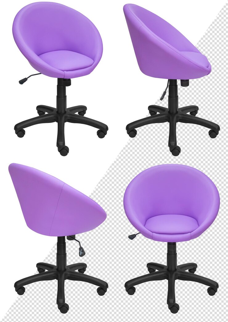 Silla para ordenador de oficina. Aislado del fondo. Vista desde diferentes lados