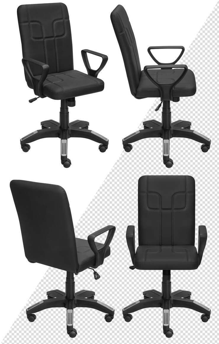 Silla para ordenador de oficina. Aislado del fondo. Vista desde diferentes lados