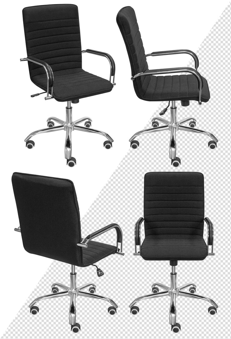 Silla para ordenador de oficina. Aislado del fondo. Vista desde diferentes lados