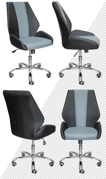 Silla para ordenador de oficina. Aislado del fondo. Vista desde diferentes lados