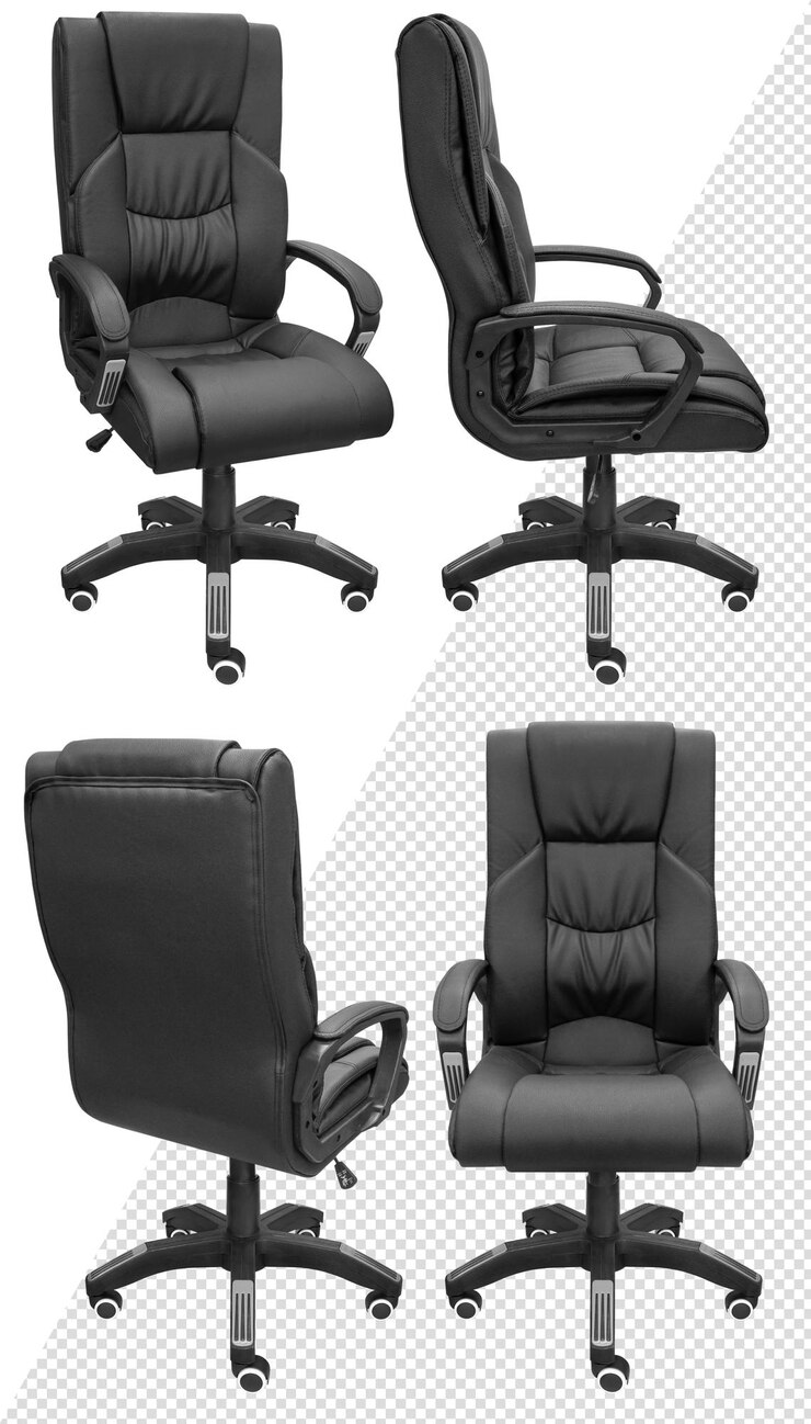 Silla para ordenador de oficina. Aislado del fondo. Vista desde diferentes lados