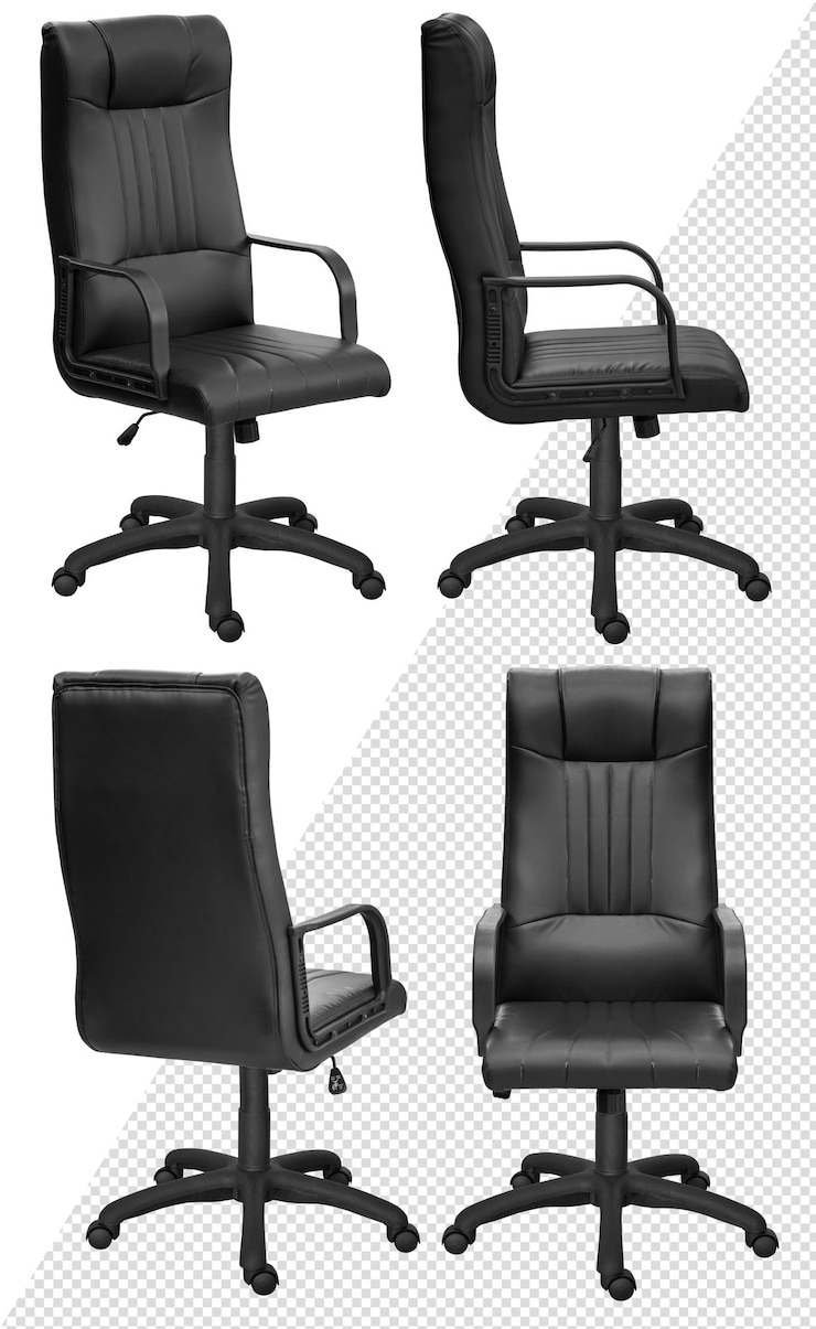 Silla para ordenador de oficina. Aislado del fondo. Vista desde diferentes lados