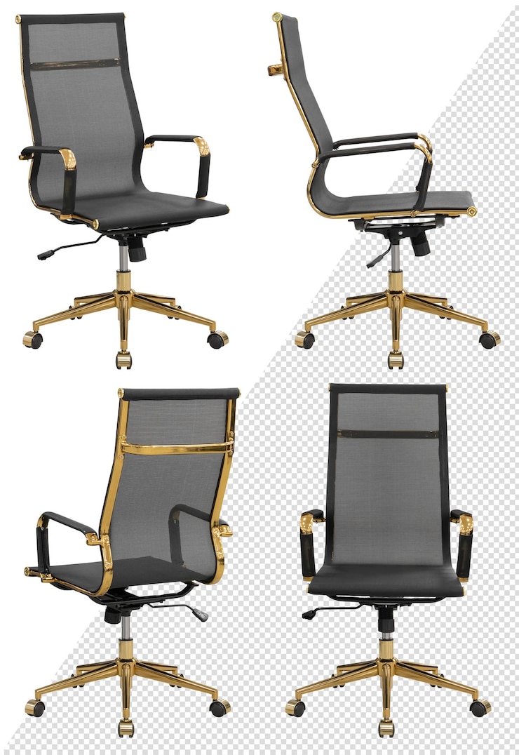 Silla para ordenador de oficina. Aislado del fondo. Vista desde diferentes lados