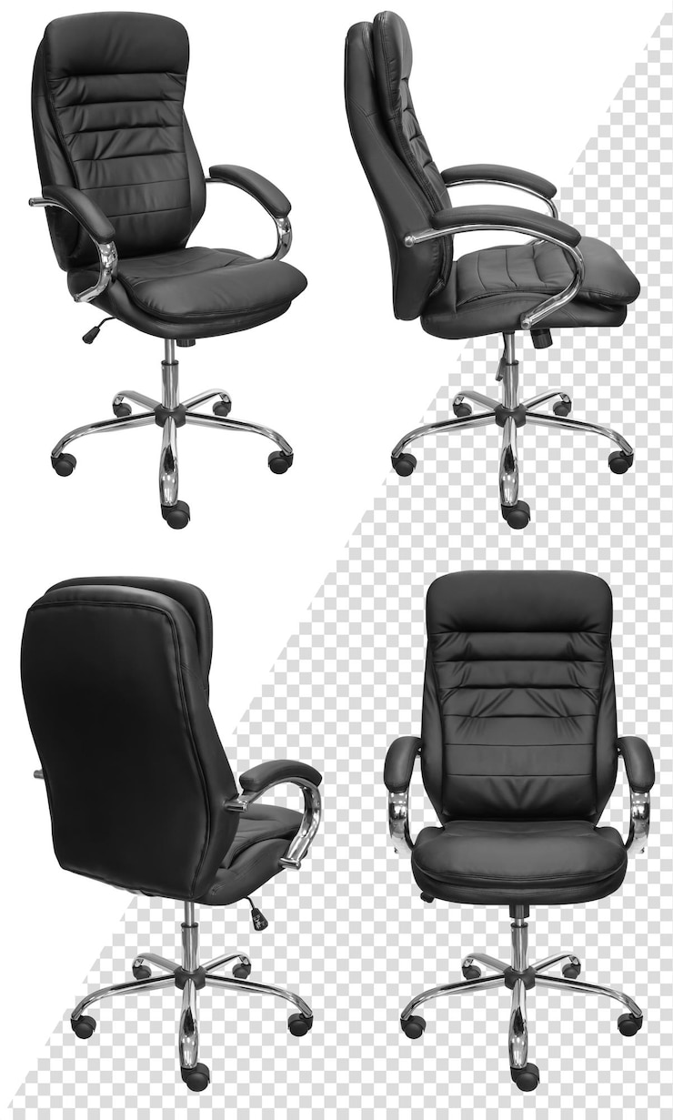 Silla para ordenador de oficina. Aislado del fondo. Vista desde diferentes lados