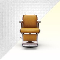 PSD silla de peluquero vintage amarilla aislada