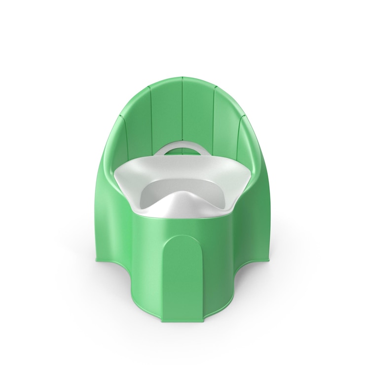 PSD silla de plástico verde para el baño para el entrenamiento de niños pequeños