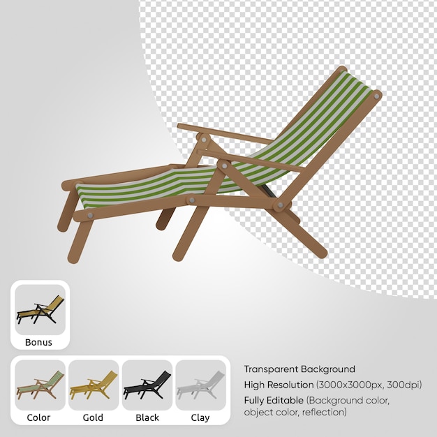 Silla de playa 3d