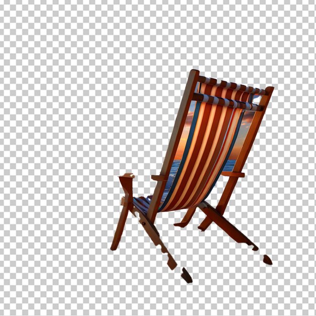 PSD silla de playa aislada en 3d