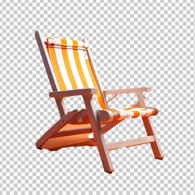 PSD silla de playa aislada en 3d